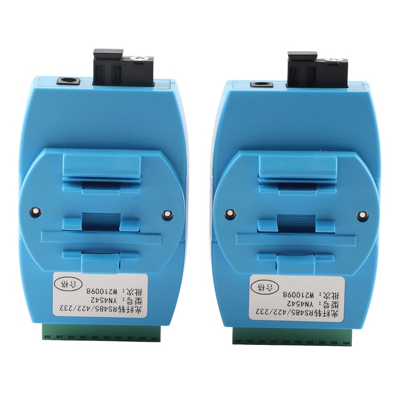 2Pcs RS485/422/232 Fiber Optic Converter Bidirectional Transimitter Receiver Modem Transmission