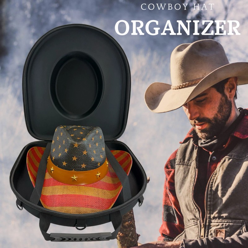 JMILYJW Cowboy Hat Box for Travel Crush Proof Western Hat