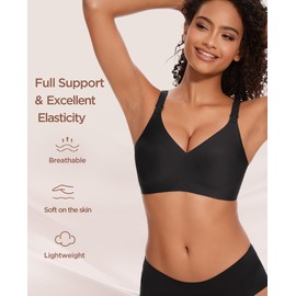 HBselect Nursing Bra without Underwire Silky Smooth Pregnancy Maternity Bra Maternity Seamless with Additional Bra Extension Sleep Bra for Women, black