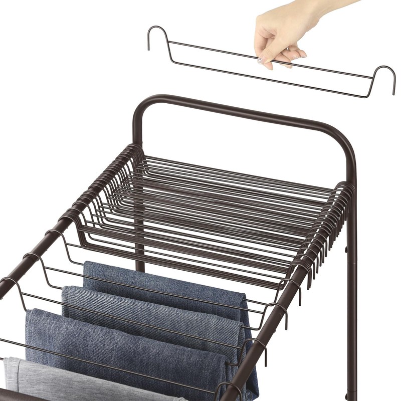 Pant Hangers for Rolling Pants Trolley 30 PCS, Bronze (Only