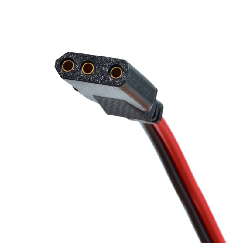 2-Wire 3 Pin CB Radio Power Cord with Stripped ends,