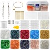 6112pcs 2x9mm Glass Tube Beads Kit with Individual Case, 8