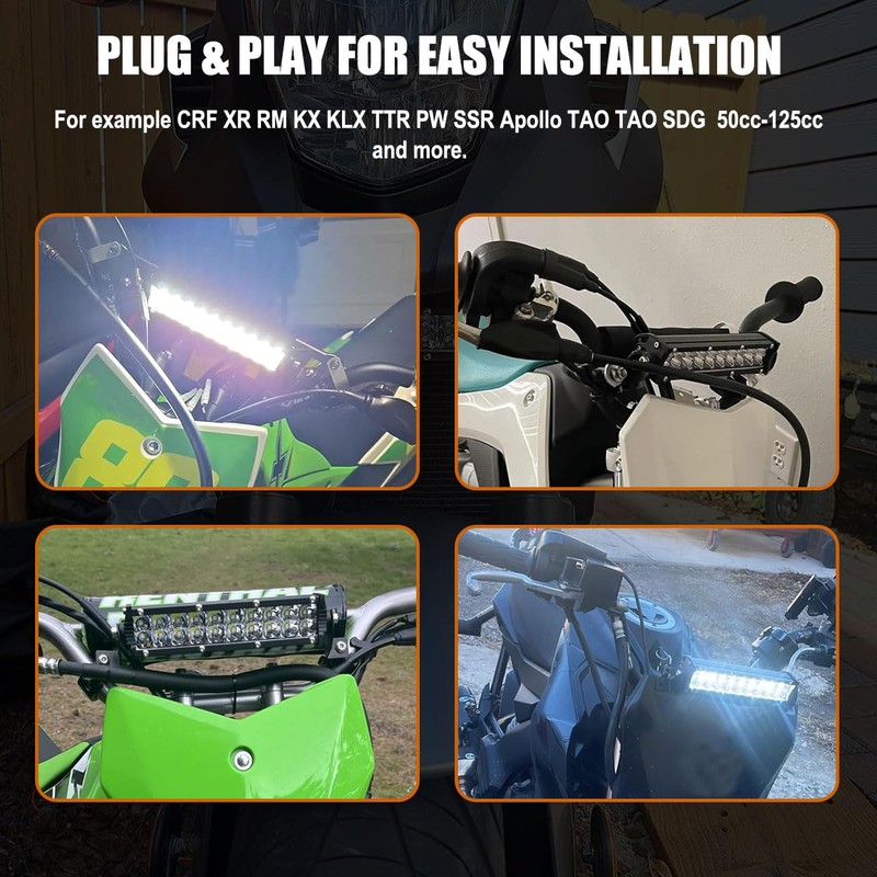 Dirt Bike Light Bar Kit USB switch + Mounting Bracket