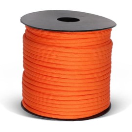 JZUNHN Paracord Reel 50M 4mm 9Inner Strands/Parachute Cord - 100% Nylon Mil-Spec Type III Paracord Used by The US Military, Camping, Survival (Orange 4, Medium)