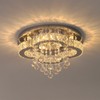 Vinilky Crystal LED Ceiling Light Chandelier, Modern Flush Mount Lighting