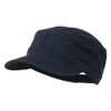 Garment Washed Heavy Stitching Army Cap - Navy OSFM