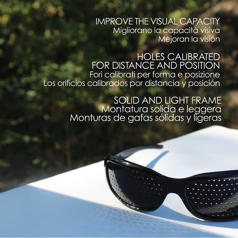 NATURALIGHT Rasterbrille/Lochbrille für Augentraining - Modell Ametista – Bifokales Raster
