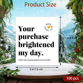 Zgwansui 100pcs Thank You Cards Small Business, Thank You for Your Order Purchase Supporting Cards Mini, Customer Appreciation Note Card Essentials Packaging Supplies for Online Retail Shop, A