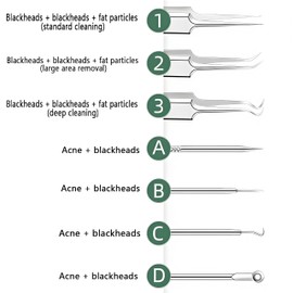 8 PCS Stainless Steel Blackhead Remover Kit,Acssart Stainless Steel Blackhead Remover,Extraction Tools for Estheticians,Pimple Extractor,Pore Cleaner Tool,Gentle and Easy to Clean (Silver)
