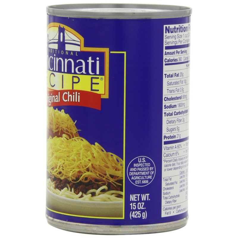 Cincinnati Recipe Chili with Meat, 15-Ounce (Pack of 6)