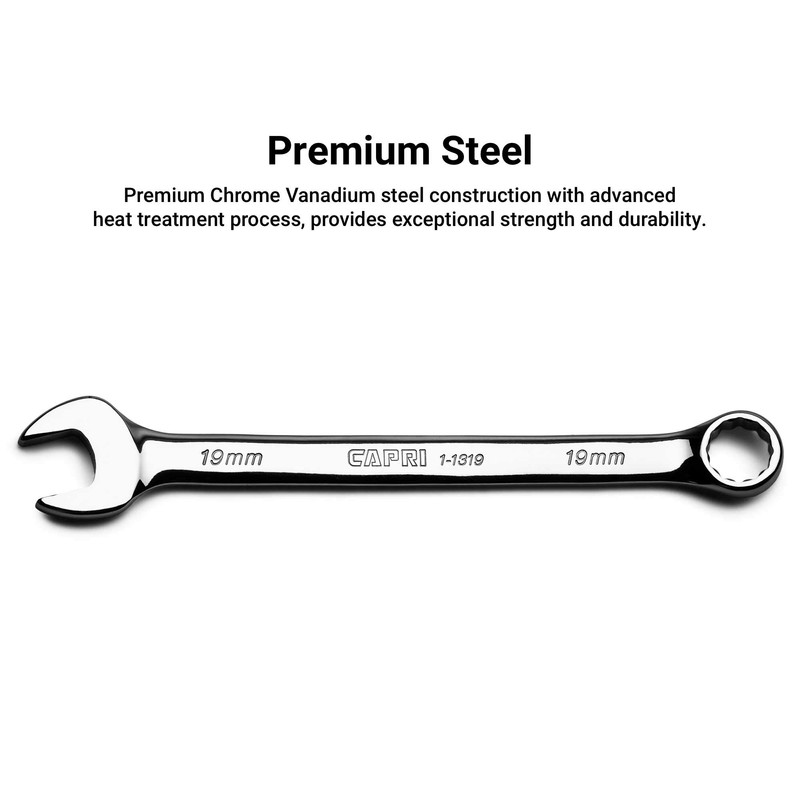 Capri Tools 12 mm Combination Wrench, 12 Point, Metric, Chrome