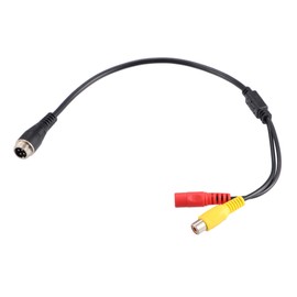 X AUTOHAUX Car RCA Cable 33.5 cm M12 4 Pin Male to RCA AV Male DC Female for Car Camera