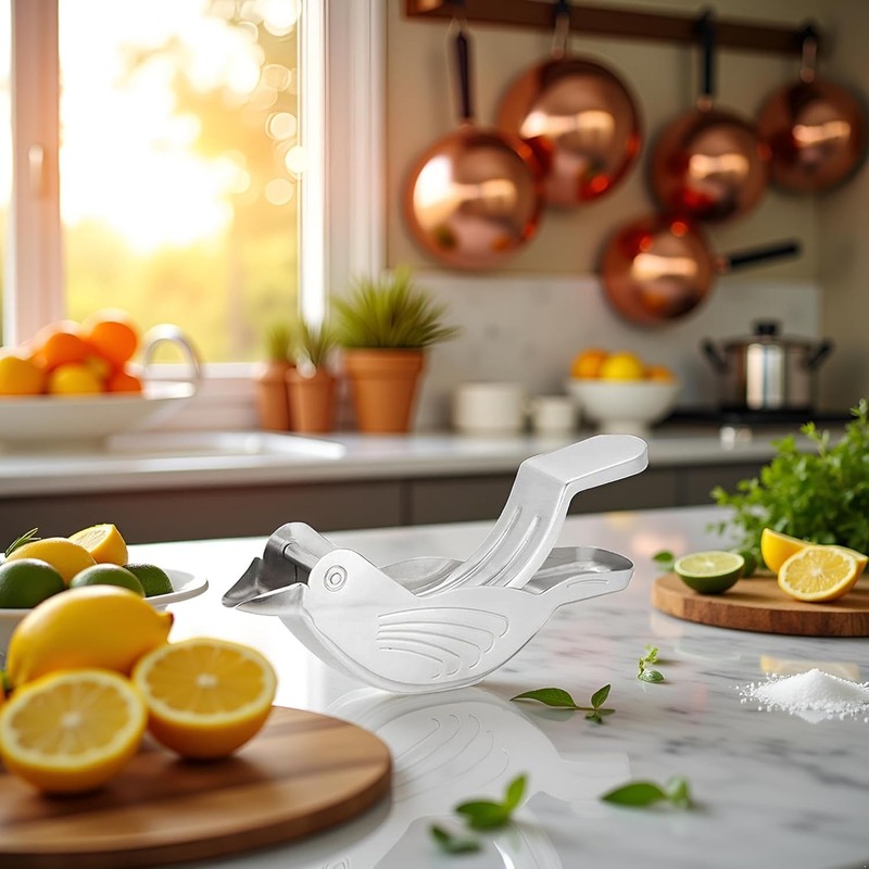 1pc Silver Manual Lemon Juicer,Exquisite Bird Stainless Steel Manual Lemon
