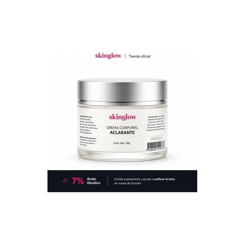 2 Pack Crema Corporal Aclarante Antimanchas Ácido Glicólico