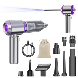 20000Pa Car Vacuum Cleaner High Power, Cordless Mini Vacuum Air Duster for Car Detailing Kit, 4-in-1 Portable Handheld Vacuum with Brushless Motor, Aspiradora para Carro, Home Office Pet (Purple)