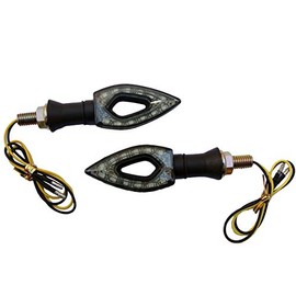 MotorToGo 2pcs Black LED Turn Signal Indicators Blinker Amer Diamond Lights Compatible for 2016 Yamaha FZ07