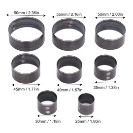 Watris Veiyi 8 Stück Lochstanzer, 25-60mm Locheisen, Legierter Stahl Stanzer Rund, Locheisen Set, Verformungsschutz Kreisstanzer für Leder Stanzwerkzeug