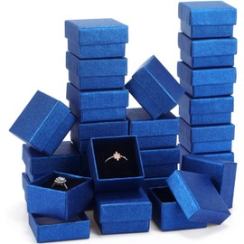 Yinkin 72 Pcs Jewelry Gift Boxes Cardboard Jewelry Boxes Packaging Foam Cushion Square Gift Box for Ring Necklace Earring Display (2 x 2 x 1.2 Inch, Royal Blue)