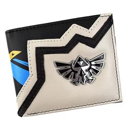 TCB Creations Zelda's Triforce Silver Triforce Metal Logo Mens Bi Fold Wallet