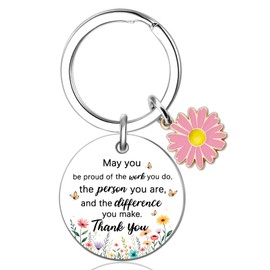 YINSSA Thank You Gifts For Women Coworkers Appreciation Gifts Thank You Keychain For Boss Teacher Leader Going Away Gift For Women Men Office Farewell Retirement Inspirational Work Keychain