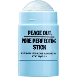 PEACE OUT- Solución para el acné y eliminador de puntos negros en barra perfeccionadora de poros, limpiador con ácido glicólico y ácido salicílico, Wo