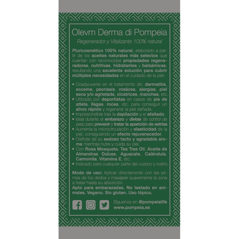 POMPEIA LIFE Olevm Derma di Pompeia Regenerating and Revitalising Oil