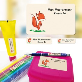 Sunnywall® Set of 3 Name Stickers, Pencil Case, Children and Adults, Name Stickers, Stickers, 79 Pieces, School and Nursery – Waterproof Customisable