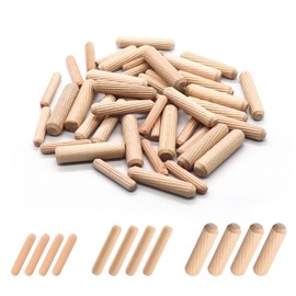 Wooden Dowel Pins Assorted Kit - M6/M8/M10 Fluted Wood Dowel Pins, Made of Hardwood - 250 PCS 3 Size -1/4,5/16,3/8 Inch Dowel pins