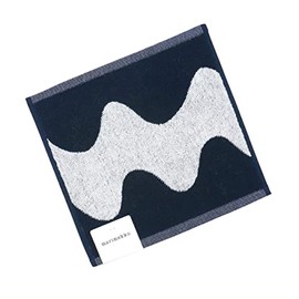 Marimekko LOKKI 70947-150 Mini Towel, 11.8 x 11.8 inches (30 x 30 cm), Off-White/Dark Blue