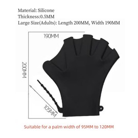 TATACLEA Adjustable Silicone Swim Paddles Gloves,Swim Gloves,Swimming and Snorkeling Hand Fins,Unisex,Anti-Cut,Training and Rafting,Multiple Colors Available,L is Suitable for Adults