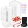Dessert Cups, 30 PCS Plastic Dessert Cups with Lids and