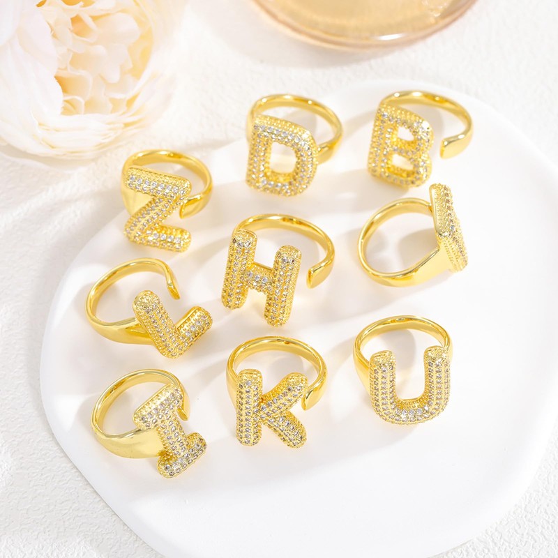 Initial Rings for Women Chunky Gold Rings Gold Filled Ring