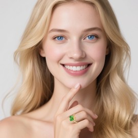 Adjustable Rotatable Four Leaf Clover Ring - Gold Green Opal Clover Ring for Women St. Patrick's Day Jewelry