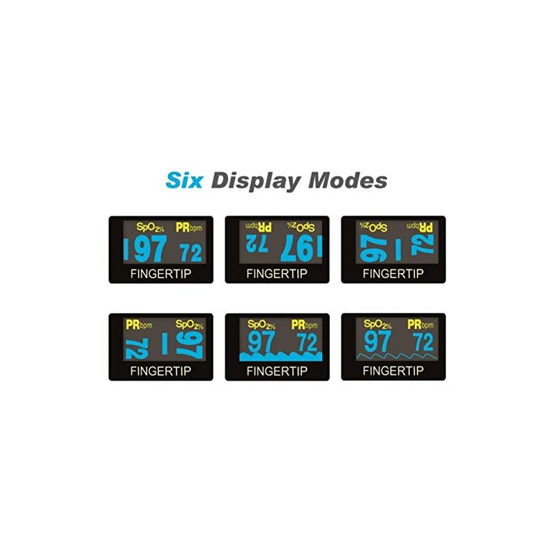 Concord Sapphire Deluxe Fingertip Pulse Oximeter with 6-way Display, Carrying