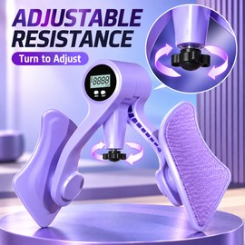 Digital Inner Thigh Exerciser for Home Workouts – Adjustable Resistance Hip Trainer with Counter for Lower Body Training