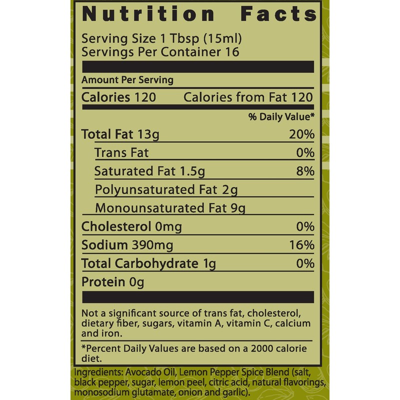 Pacifica Culinaria COLD PRESSED Extra Virgin Avocado Oil Made in