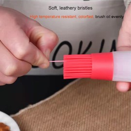 BBQ/Silicone Cooking Grill Barbecue Baking Pastry Oil/Pastry Basting Brushes/Honey/Sauce Bottle Brush(Red)