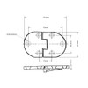 QCAA Solid Brass Butler Tray, Folding Table Hinge, 2-1/2" x