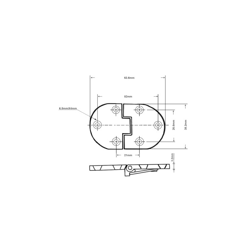 QCAA Solid Brass Butler Tray, Folding Table Hinge, 2-1/2" x