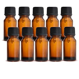 NAGOMIAROMA Natural Shop Nagomi Blackout Bottle, Aroma Oil Bottle, Aroma Bottle, 0.3 fl oz (10 ml), Amber, Set of 100, Black Cap, Vertical Dropper, Storage, Storage Container, Divided