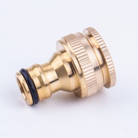 Threaded Tap Adapter 1/2 Inch and 3/4 Inch 2-in-1 Female Brass Garden Hose Tap Connector Tap Connector Female Thread Tap Washing Machine Thread Faucet (Pack of 4)