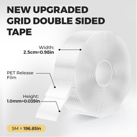 5 m double sided tape for carpet, photo wall, 1 mm (thickness) x 25 mm (width) x 5 m (length)