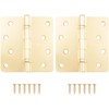 Stone Harbor Hardware 4" Ball-Bearing Door Hinges, 1/4" Radius Corner,