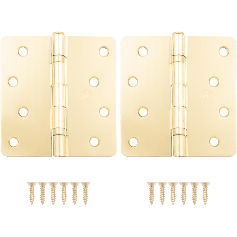 Stone Harbor Hardware 4" Ball-Bearing Door Hinges, 1/4" Radius Corner,