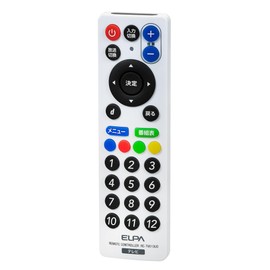 ELPA TV Remote Control RC-TV013UD Compatible with 18 Major Domestic Manufacturers, Easy to Hold and Operate