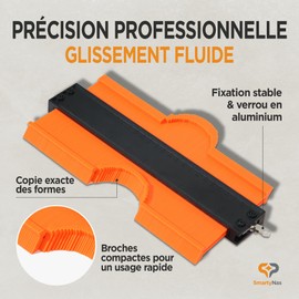 Contour Gauge with Lock - Shape Copier and Precise Scribing Tool for Tiles, Carpenters, Parquet, Wood and Floors - Multifunctional Lockable Template for Duplicating and Cutting