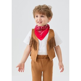 LXKIKMM Western Cowboy Style Costume Kids Vest with Bandana 18-24 Months