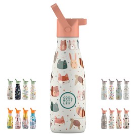 Cool Bottles - Thermos Flask for Children - Stainless Steel Water Bottle - 260 ml - Pet Lover - Cold Drinks 36 Hours and Hot Drinks 18 Hours - Colour Embossing - BPA Free