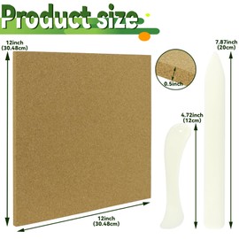 DLOnline Stained Glass Supplies, Heat Resistant Stained Glass Work Surface, Stained Glass Cutting Mat with 2 Burnishers, Stained Glass Tools, Stained Glass Kit for Table & Countertop Protection, 12 in