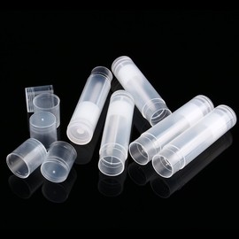 100pcs Transparente Bálsamo Labial Botella, 5ml Portátil Plástico Vacío Brillo de Labios Bálsamo Tubos con Varita, Reutilizables DIY Lipstick Botella Contenedor Viales para el Hogar Oficina Viajes